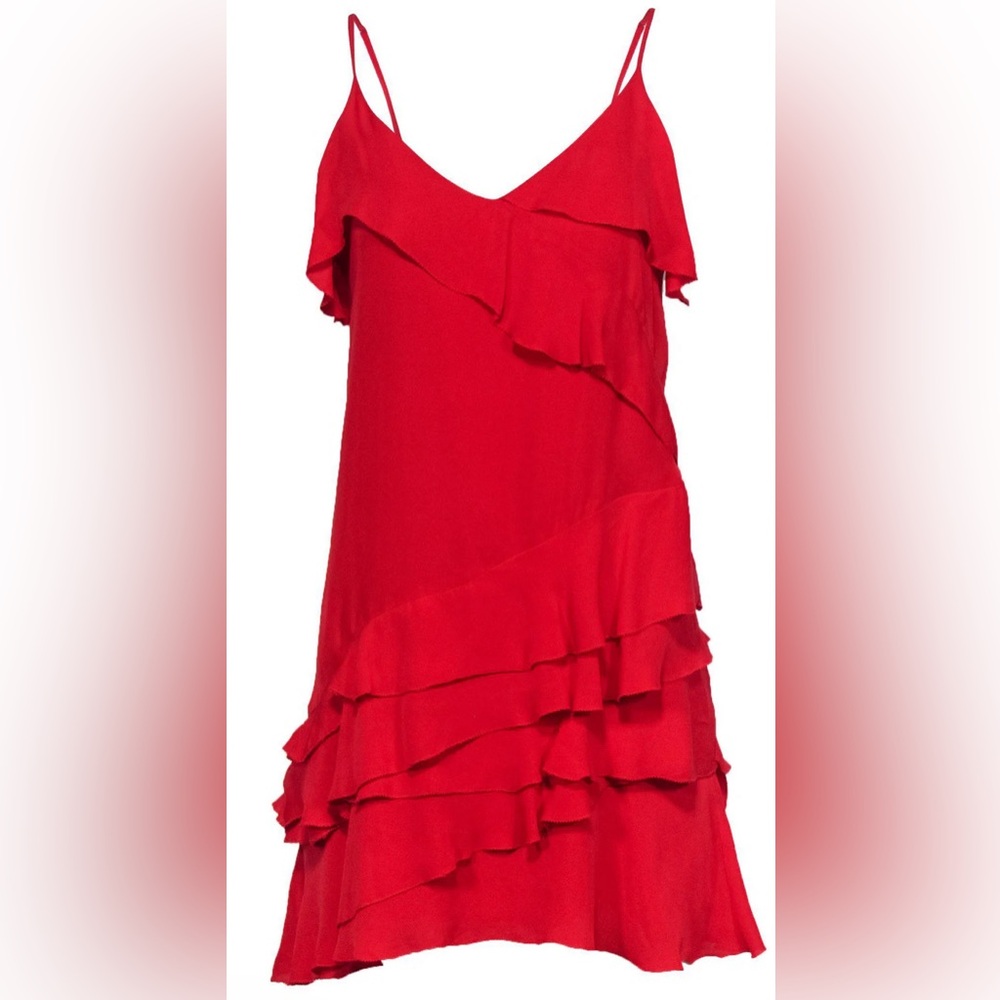 Parker Red Ruffle Dress